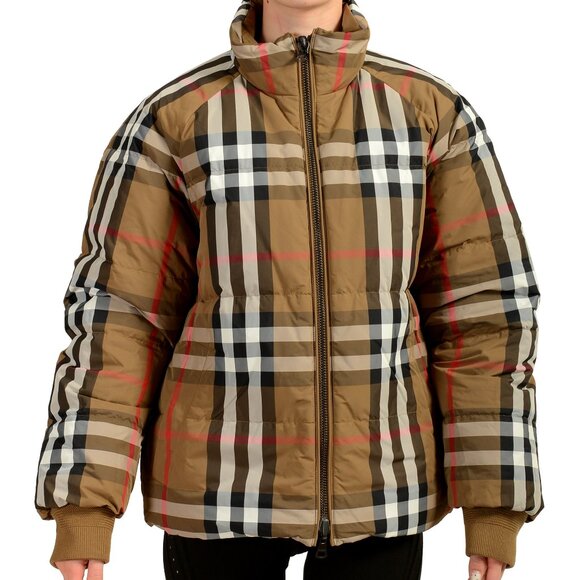 Burberry Women's Iver Down Checkered Reversible Puffer Parka